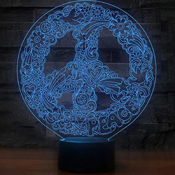 3Dmix 3DL-DRGB002 – 3D LED nočná lampa - Hippies (Dual RGB)