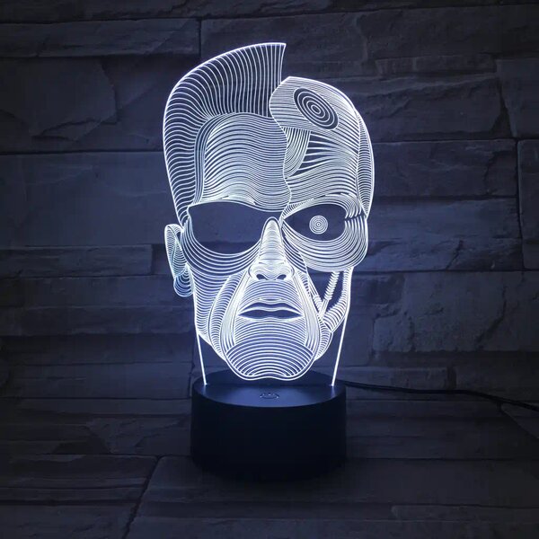 3Dmix 3DL-CRK006 – 3D LED nočná lampa - Terminátor (Crack základňa)