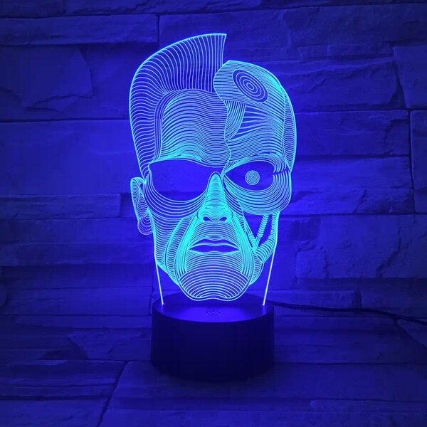 3Dmix 3DL-CRK006 – 3D LED nočná lampa - Terminátor (Crack základňa)