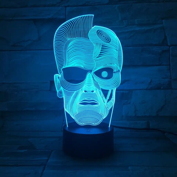 3Dmix 3DL-CRK006 – 3D LED nočná lampa - Terminátor (Crack základňa)