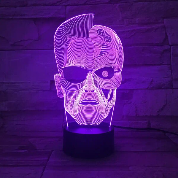 3Dmix 3DL-CRK006 – 3D LED nočná lampa - Terminátor (Crack základňa)