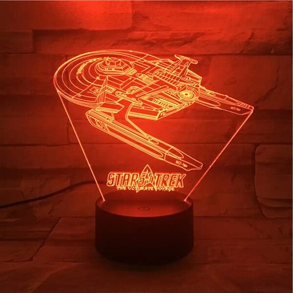 3Dmix 3DL-BTC012 – 3D LED nočná lampa - Star Trek (Bluetooth reproduktor - farba čierna)