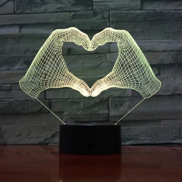 3Dmix 3DL-DFS013 – 3D LED nočná lampa - Srdce z rúk (Aroma)
