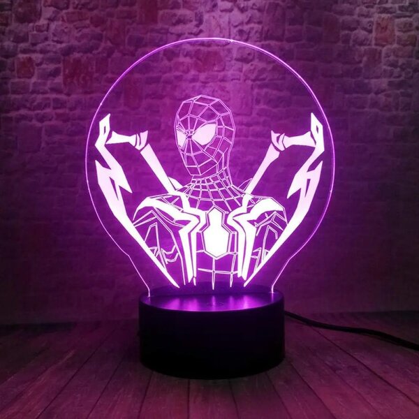 3Dmix 3DL-BSC015 – 3D LED nočná lampa - Spider-Man (Spiderman)