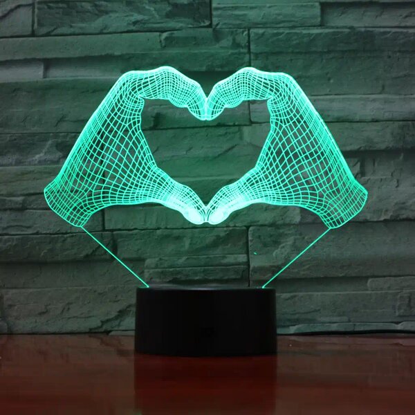 3Dmix 3DL-DFS013 – 3D LED nočná lampa - Srdce z rúk (Aroma)