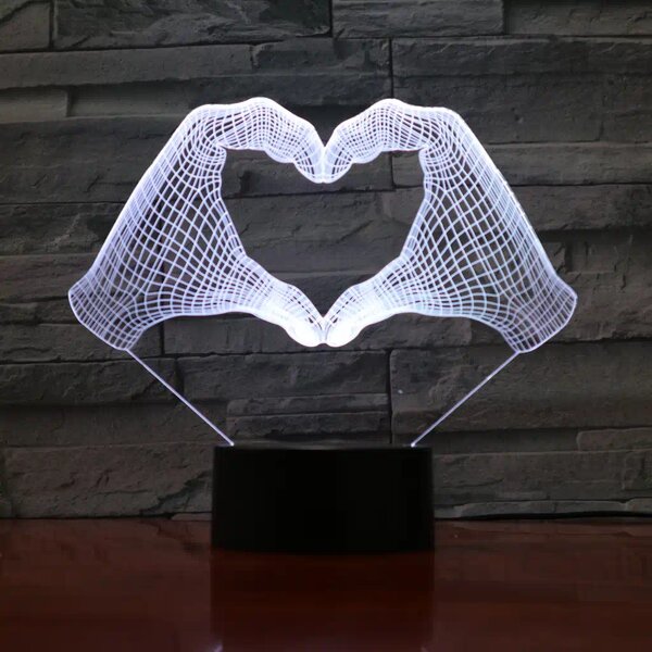3Dmix 3DL-DFS013 – 3D LED nočná lampa - Srdce z rúk (Aroma)