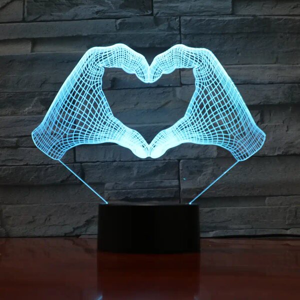 3Dmix 3DL-DFS013 – 3D LED nočná lampa - Srdce z rúk (Aroma)