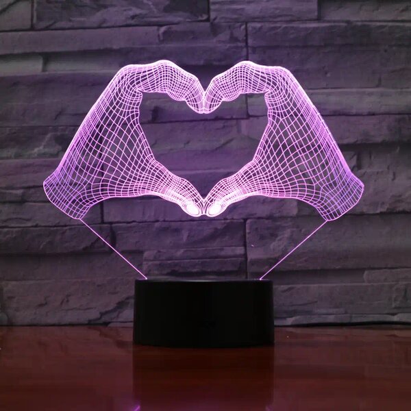 3Dmix 3DL-DFS013 – 3D LED nočná lampa - Srdce z rúk (Aroma)