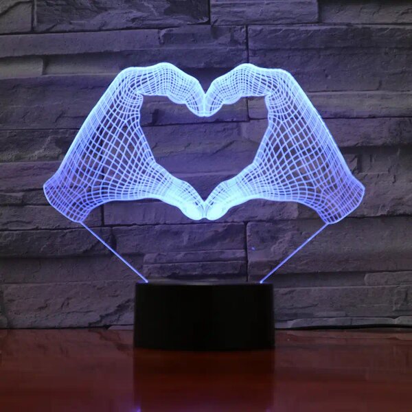 3Dmix 3DL-DFS013 – 3D LED nočná lampa - Srdce z rúk (Aroma)