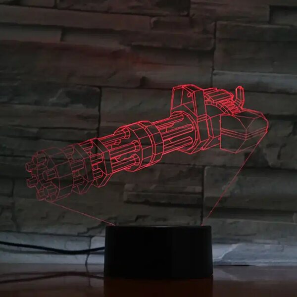 3Dmix 3DL-BSC026 – 3D LED nočná lampa - Minigun