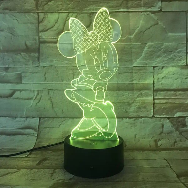 3Dmix 3DL-SMRT025 – 3D LED nočná lampa - Minnie Mouse (Smart)