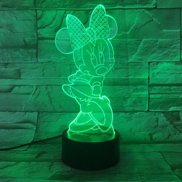3Dmix 3DL-SMRT025 – 3D LED nočná lampa - Minnie Mouse (Smart)