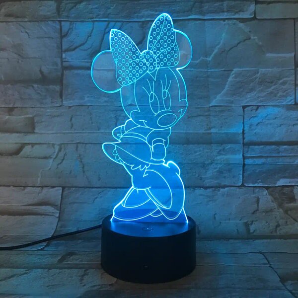 3Dmix 3DL-SMRT025 – 3D LED nočná lampa - Minnie Mouse (Smart)