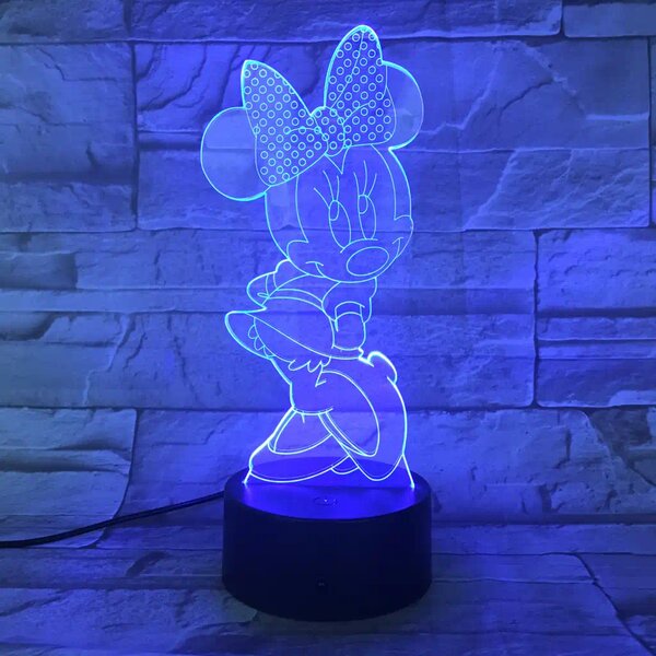 3Dmix 3DL-SMRT025 – 3D LED nočná lampa - Minnie Mouse (Smart)