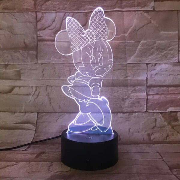 3Dmix 3DL-SMRT025 – 3D LED nočná lampa - Minnie Mouse (Smart)