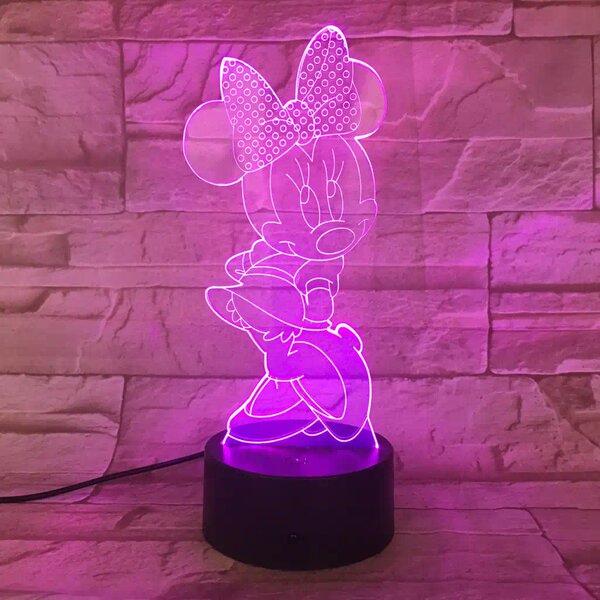 3Dmix 3DL-SMRT025 – 3D LED nočná lampa - Minnie Mouse (Smart)
