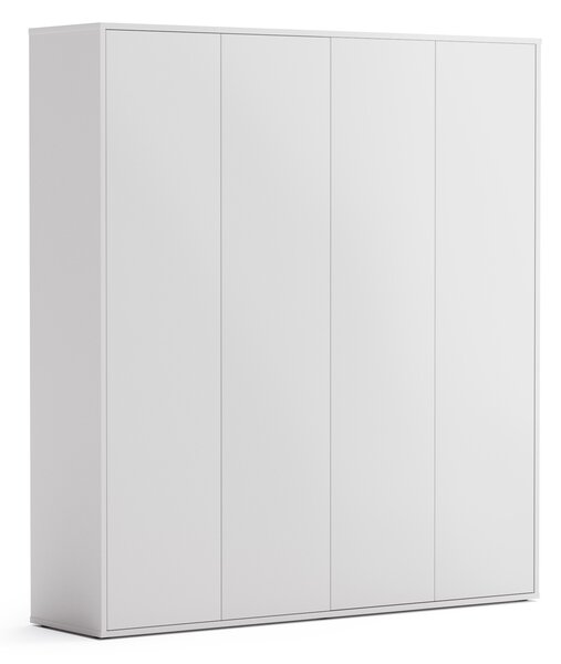 Kancelárska spisová skriňa BLOCK, 4× dvere, 1600 × 400 × 1748 mm, biela