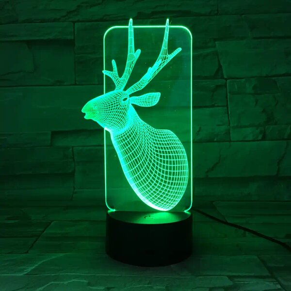 3Dmix 3DL-CLK035 – 3D LED nočná lampa - Jeleň (Hodiny s budíkom)
