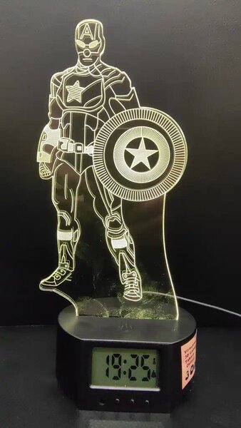 3Dmix 3DL-SL034 – 3D LED nočná lampa - Kapitán Amerika (Captain America) (Solar)