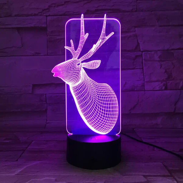 3Dmix 3DL-CLK035 – 3D LED nočná lampa - Jeleň (Hodiny s budíkom)