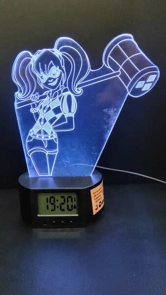 3Dmix 3DL-BTC038 – 3D LED nočná lampa - Harley Quinn (Bluetooth reproduktor - farba čierna)