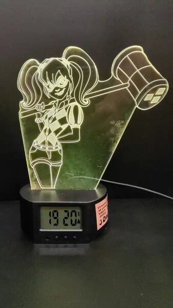 3Dmix 3DL-BTC038 – 3D LED nočná lampa - Harley Quinn (Bluetooth reproduktor - farba čierna)