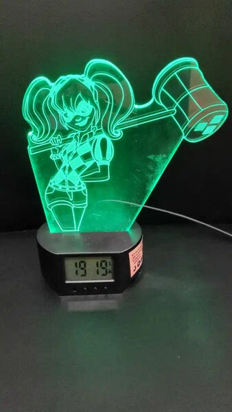 3Dmix 3DL-BTC038 – 3D LED nočná lampa - Harley Quinn (Bluetooth reproduktor - farba čierna)