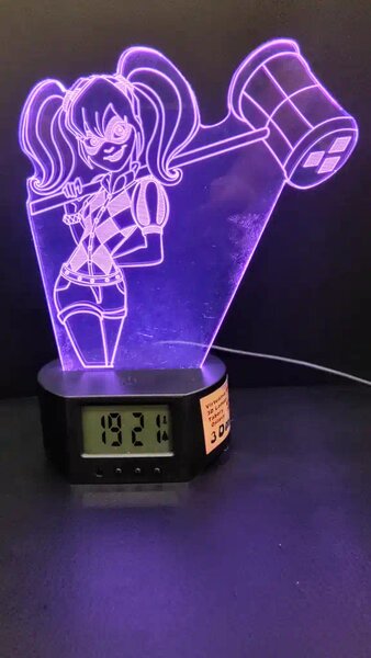 3Dmix 3DL-BTC038 – 3D LED nočná lampa - Harley Quinn (Bluetooth reproduktor - farba čierna)