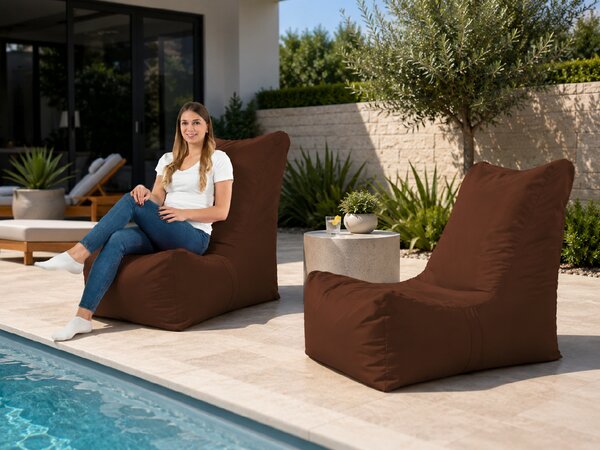 Set 2 sedacích vakov Distinto Nylon tmavohnedý Outdoor 62 × 82 × 90 cm