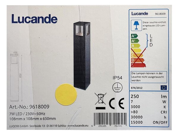 Lucande Lucande - LED Vonkajšia lampa NICOLA LED/7W/230V IP54 LW0713 + záruka 3 roky zadarmo