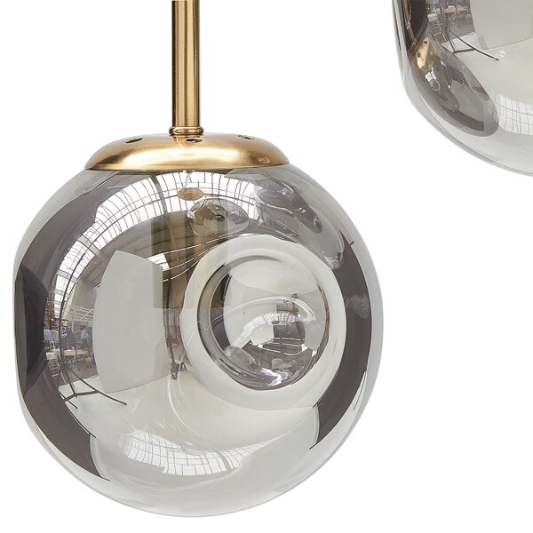 Závesná lampa priehľadná sklenené tienidlá mosadz železo 3 svetlá moderný dizajn doplnky obývacia izba