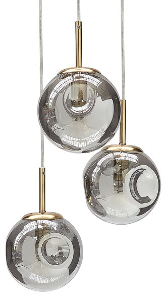Závesná lampa priehľadná sklenené tienidlá mosadz železo 3 svetlá moderný dizajn doplnky obývacia izba