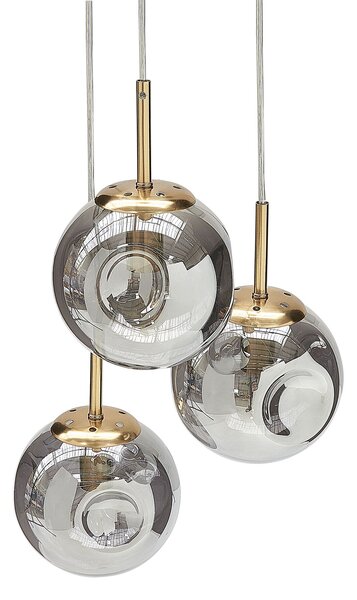 Závesná lampa priehľadná sklenené tienidlá mosadz železo 3 svetlá moderný dizajn doplnky obývacia izba