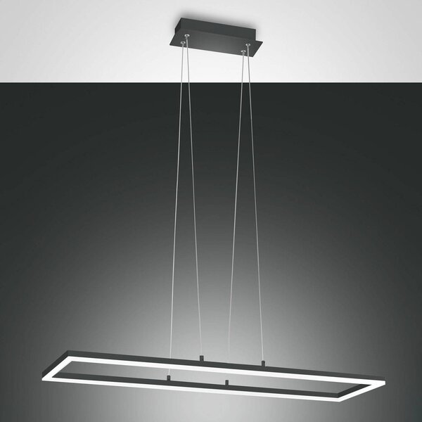 Stropné LED svietidlo Bard 92x32 cm antracit, Čierna, Obývacia izba / jedáleň, kov, Moderný, Závesné svietidlo