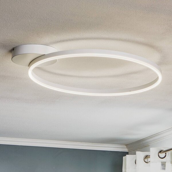 Stropné LED svietidlo Giotto 1-pl., biele, Biela / opálová, Obývacia izba / jedáleň, kov, Moderný, Závesné svetlo