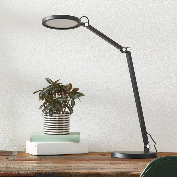 LED lampa na písací stôl Regina stmievač, čierna, Čierna, Pracovňa / Kancelária, kov, Moderný, Stolová lampa