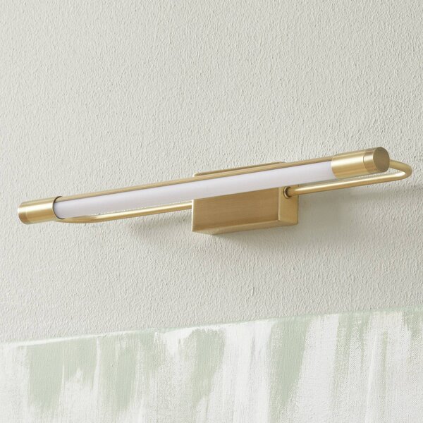 Fabas Luce Nástenné LED svietidlo Rapallo mosadz IP44 40 cm, Mosadz / zlato, Chodba, kov, Moderný, Osvetlenie obrazu
