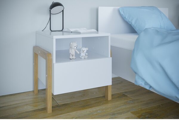 Kocot kids Detský nočný stolík Victor 46 cm biely