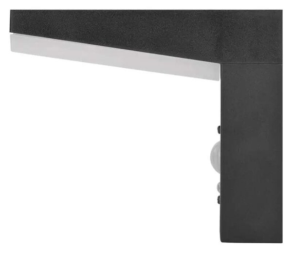 LED solárne nástenné svietidlo VEREA 4,4 W 3000 K IP44 čierne (ZGK044S)