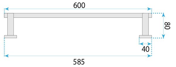 Rea Ori, vešiak na uterák 60cm, 39101, zlatá matná, REA-85054