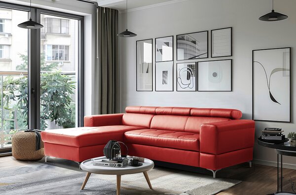 ROHOVÁ SEDAČKA, textil, koža, červená Livetastic - Sedačky, Online Only
