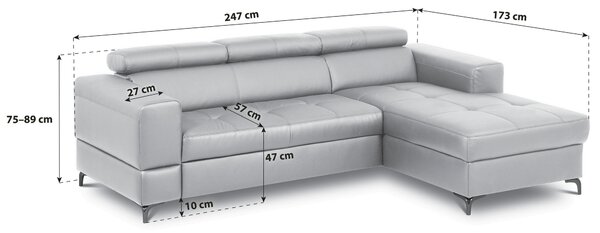 ROHOVÁ SEDAČKA, textil, koža, antracitová Livetastic - Sedačky, Online Only