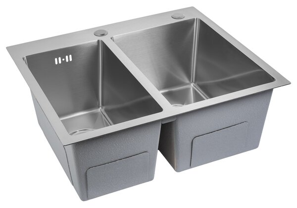 Rea Toby, 1.5-komorový nerezový drez 560x480x210 mm, brúsená oceľ, ZLE-06417