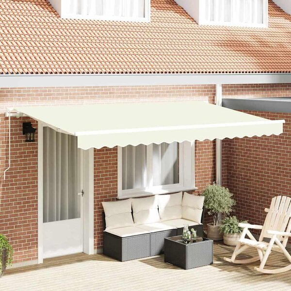 Maison Exclusive – Manuálna markíza, 3,5 x 2 m, krémová farba, 100% polyester