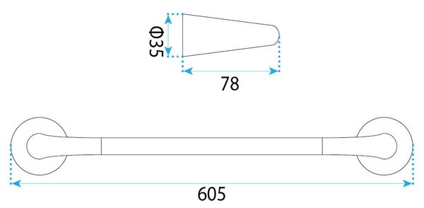 Rea Vibe, vešiak na uterák 60cm, 16201, zlatá matná, REA-60100