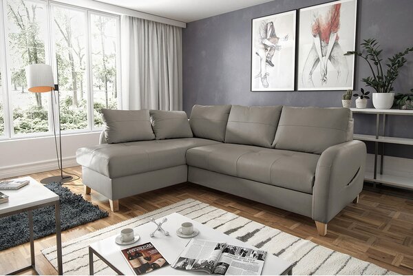 ROHOVÁ SEDAČKA, textil, koža, bahenná hnedá Livetastic - Sedačky, Online Only