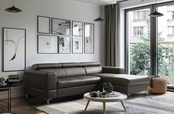 ROHOVÁ SEDAČKA, textil, koža, tmavohnedá Livetastic - Sedačky, Online Only