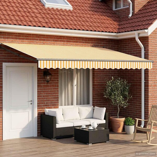 Maison Exclusive – Elektrická solárna markíza, rozmery 4 x 2 metre, žlto-biela