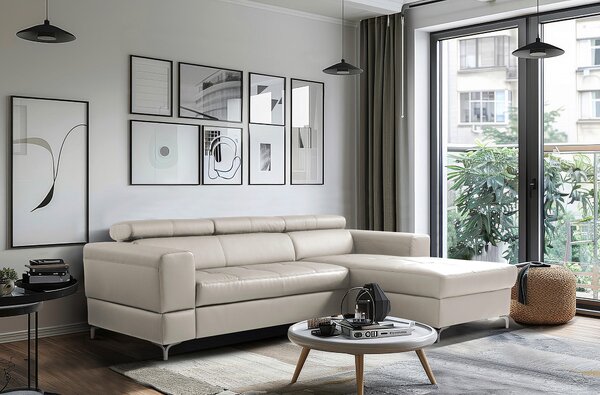 ROHOVÁ SEDAČKA, textil, koža, platinová Livetastic - Sedačky, Online Only