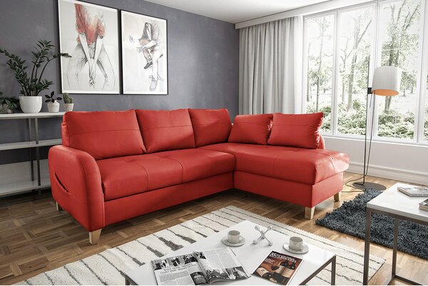ROHOVÁ SEDAČKA, textil, koža, červená Livetastic - Sedačky, Online Only